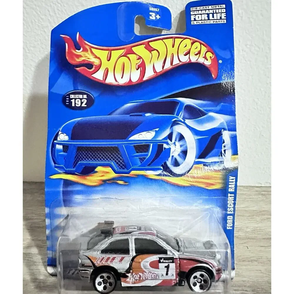2001 Hot Wheels Collector No. 192 Ford Escort Rally with Chrome 5 Dot Wheels H86